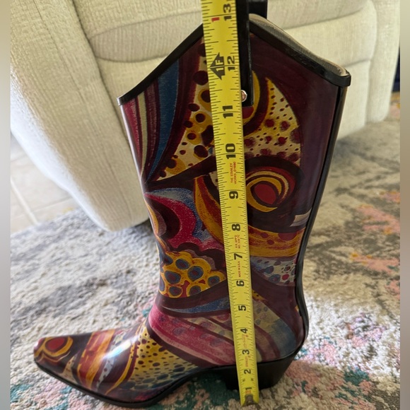 Nomad Rubber Cowboy/ Cowgirl Western Rain Boots Womens Size 9 Multi Colored - Picture 4 of 4